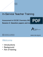In-Service Teacher Training: Assessment in IGCSE Chemistry 0620