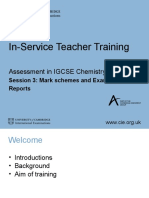In-Service Teacher Training: Assessment in IGCSE Chemistry 0620