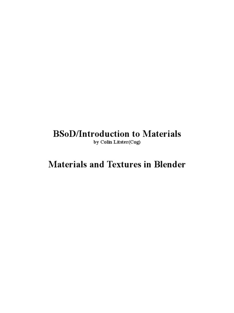 Introduction To Materials and Procedural Textures | PDF