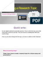 Selecting A Research Topic Presentation