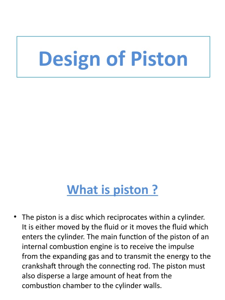 Design of Piston | PDF | Piston | Vehicle Technology