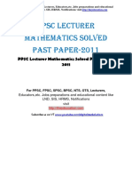 PPSC Lecturer Mathematics Solved Past Paper-2011