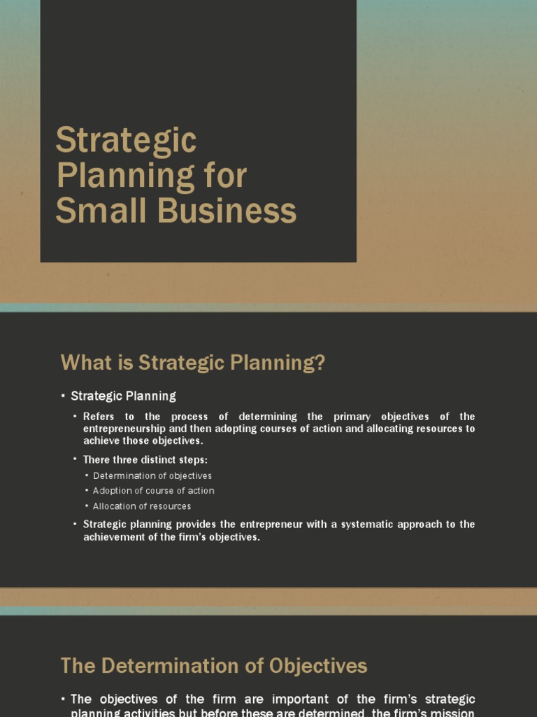 Strategic Planning for Small Businesses | PDF | Swot Analysis ...