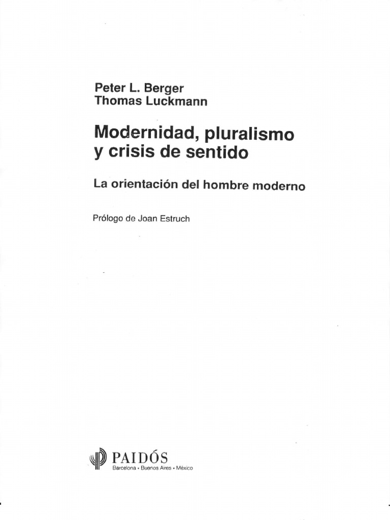 Crisis de sentido en la modernidad | PDF | Sociedad | Vida