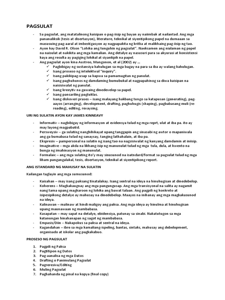 PAGSULAT | PDF