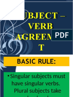 Subject - Verb Agreemen T