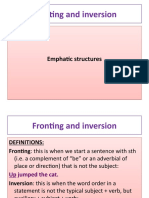 Fronting and Inversion: Emphatic Structures Emphatic Structures
