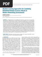 Machine Learning Approaches For Combating Distributed Denial of Service Attacks in Modern Networking Environments