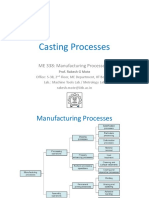 Casting Processes: ME 338: Manufacturing Processes II