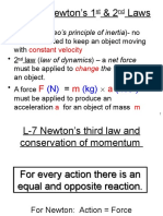 Review: Newton's 1 & 2 Laws: Constant Velocity