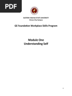 Module One Understanding Self: GE Foundation Workplace Skills Program