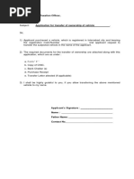 RTO Form 29: Vehicle Alteration Notice | PDF