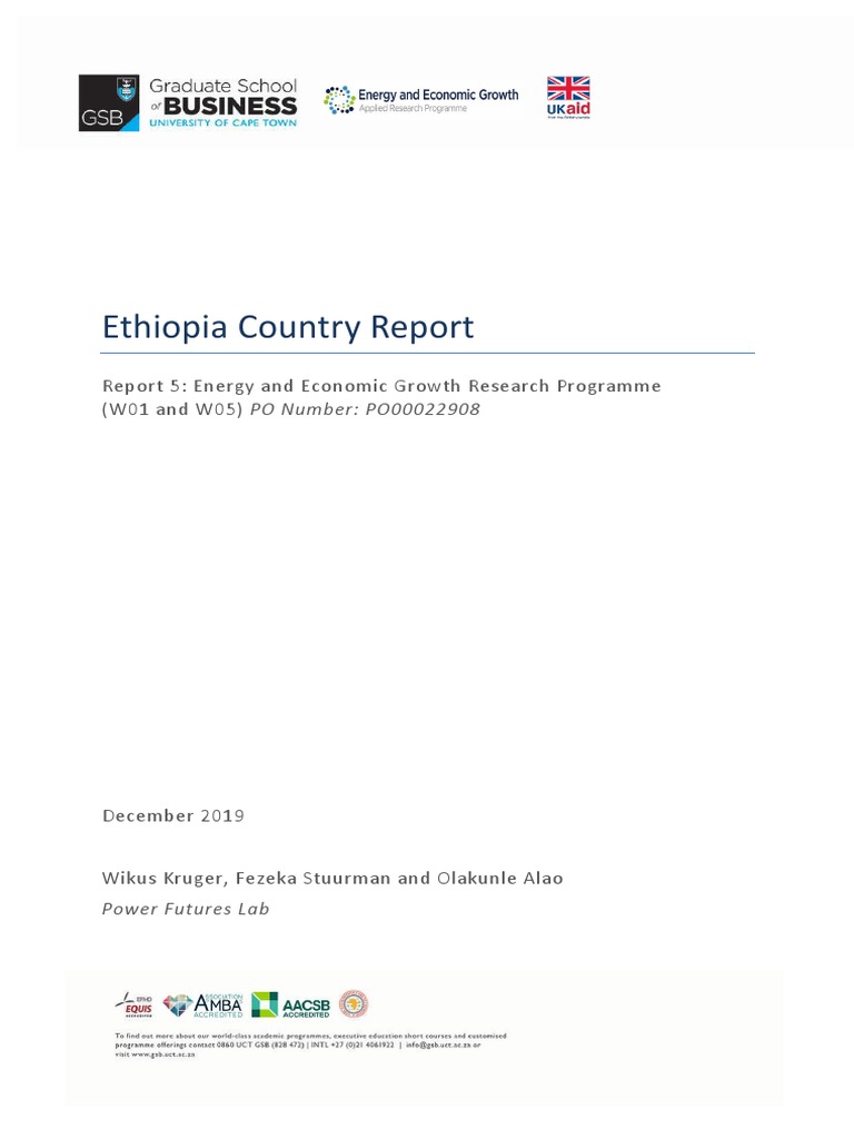 Ethiopia Country Report PDF Solar Power PublicPrivate Partnership