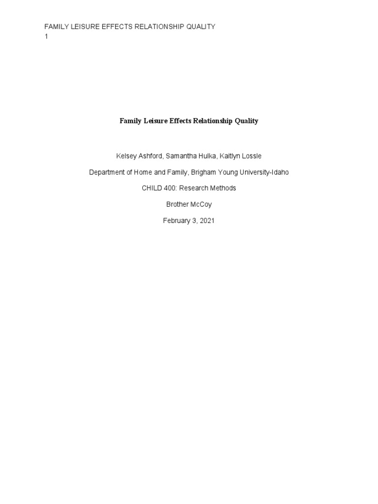 Mccoy Library Research Project | PDF | Sibling | Family