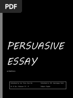 Persuasive Essay: Activity # 1