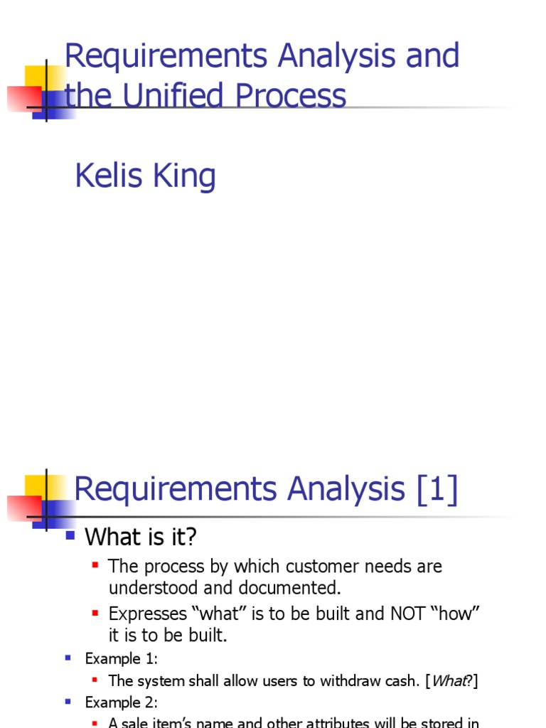 Kelis King - Requirements Analysis and The Unified Process | PDF | Use ...