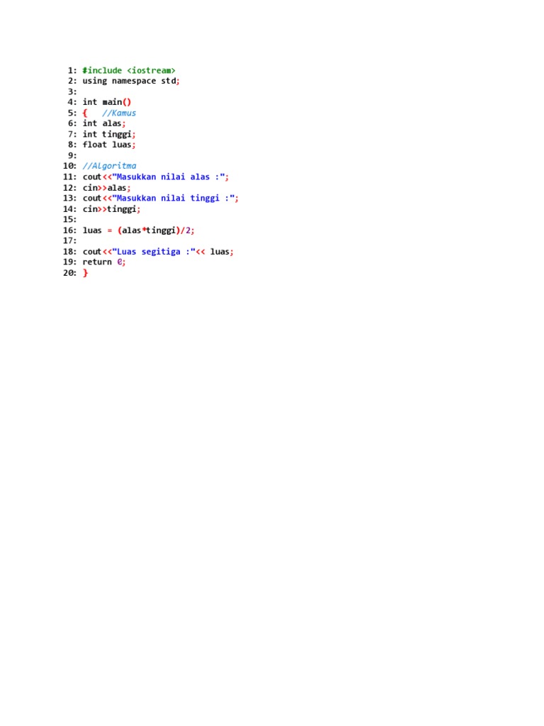 C++ Luas Segitiga | PDF | Komputer