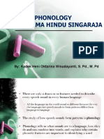 Phonology Stkip Agama Hindu Singaraja: By: Kadek Heni Oktarina Wisudayanti, S. PD., M. PD