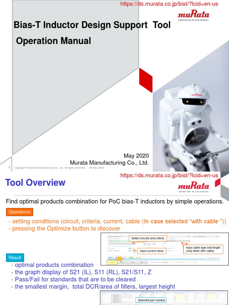 BiasT Inductor Design Support Tool Operation Manual May 2020 Murata