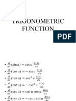 Trigonometric and Inverse Trigonometric Functions and Their Derivatives