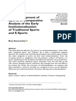 The Development of Sports: A Comparative Analysis of The Early Institutionalization of Traditional Sports and E-Sports