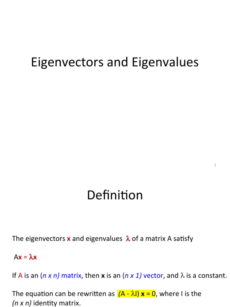 Eigenvalues and Eigenvectors Explained | PDF | Eigenvalues And ...