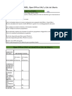 Diferencias Entre EXCEL, Open Office CALC y Calc de Ubuntu