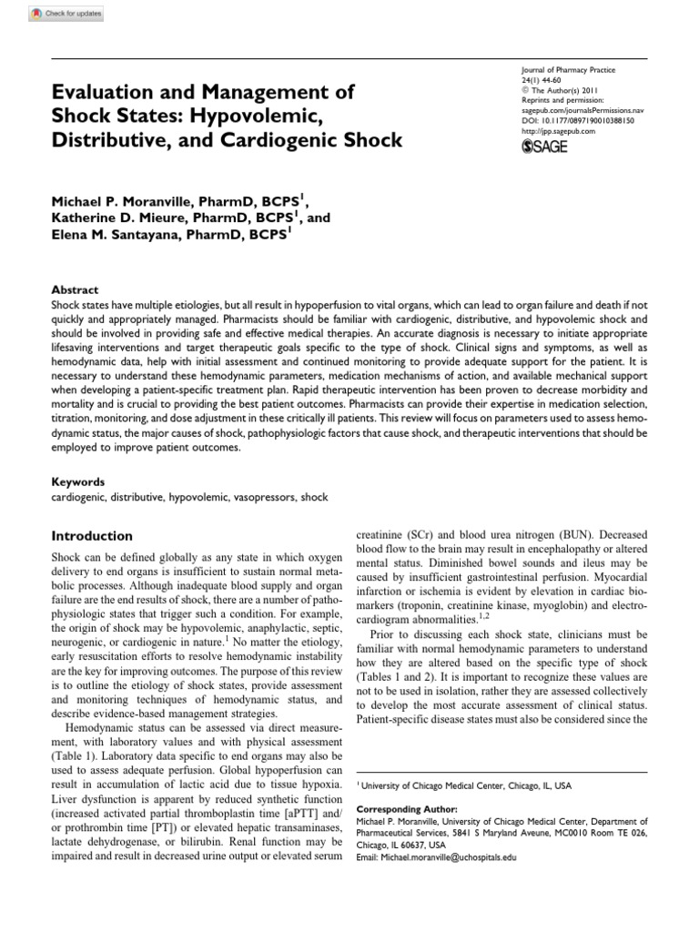Management of Hypovolemic Shock | PDF | Blood Pressure | Shock ...