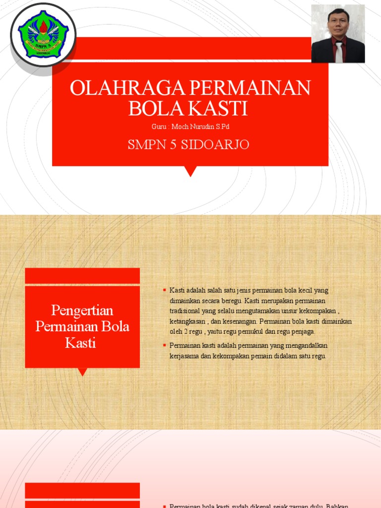 Sebagai olahraga permainan, kasti dimainkan oleh