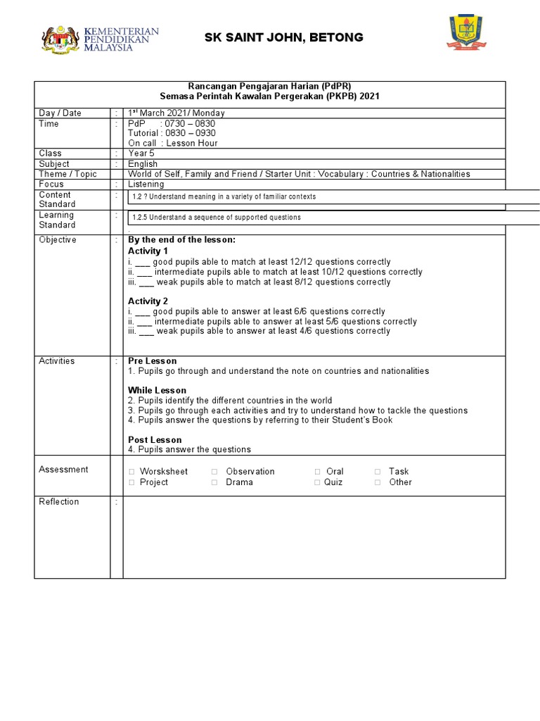 Year 5 English Lesson Plan