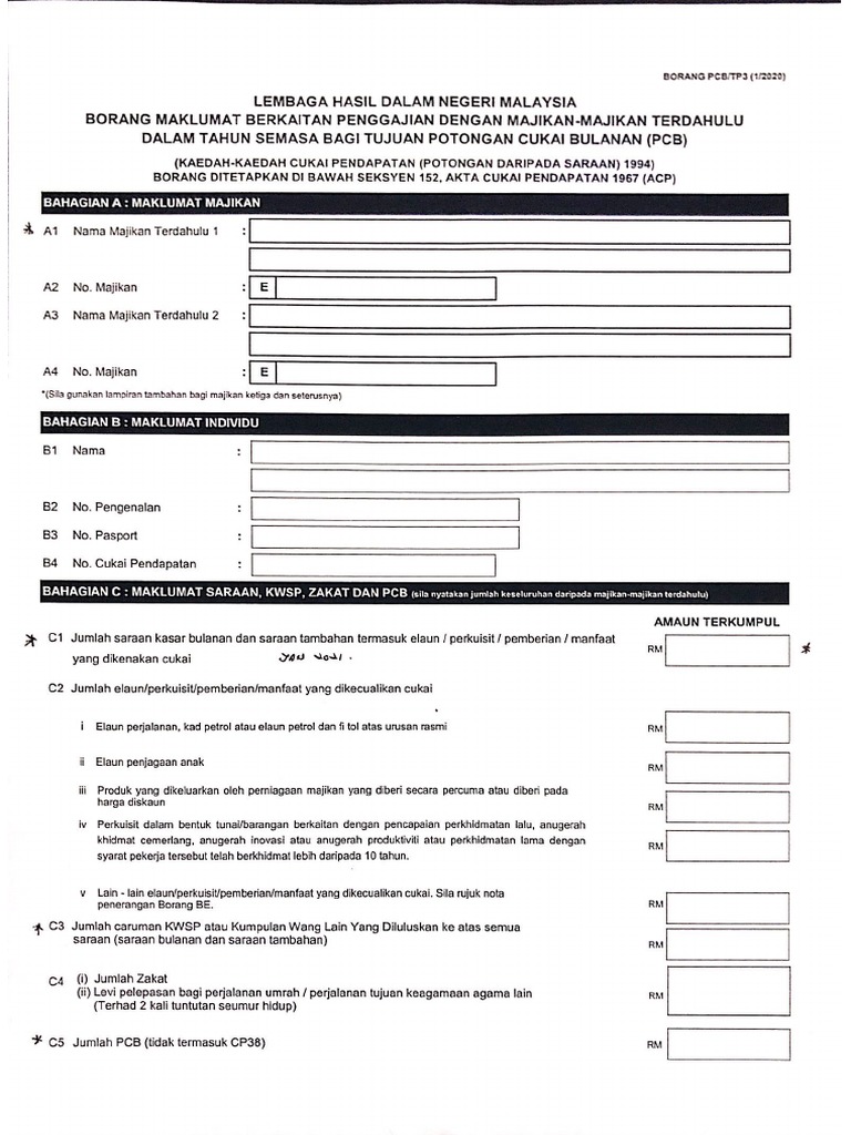 LHDN PCB Form | PDF