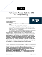 The Examiner's Answers - September 2010 E3 - Enterprise Strategy