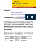 Power System Analysin Schedule