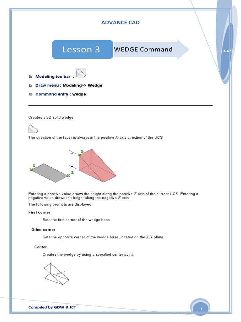 Create 3D Wedge in Advance CAD | PDF | Teaching Methods & Materials ...