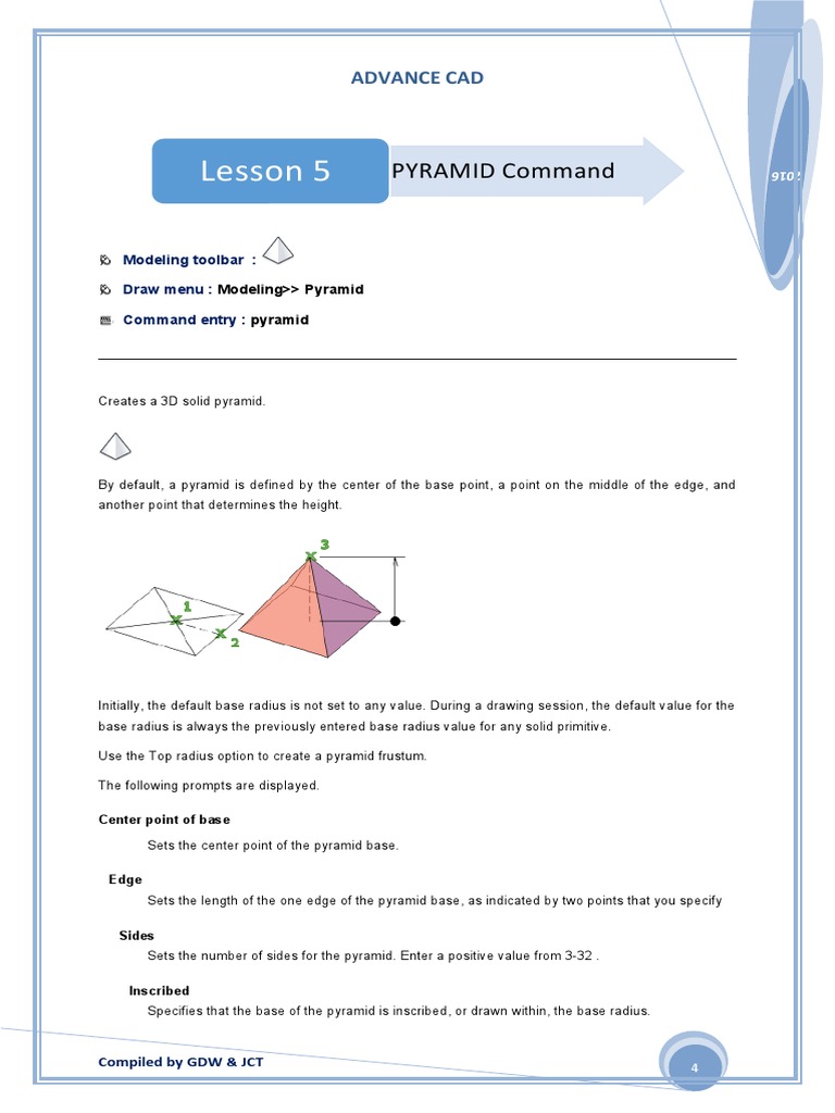 Create 3D Pyramid in Advance CAD | PDF | Radius | Cartesian Coordinate ...