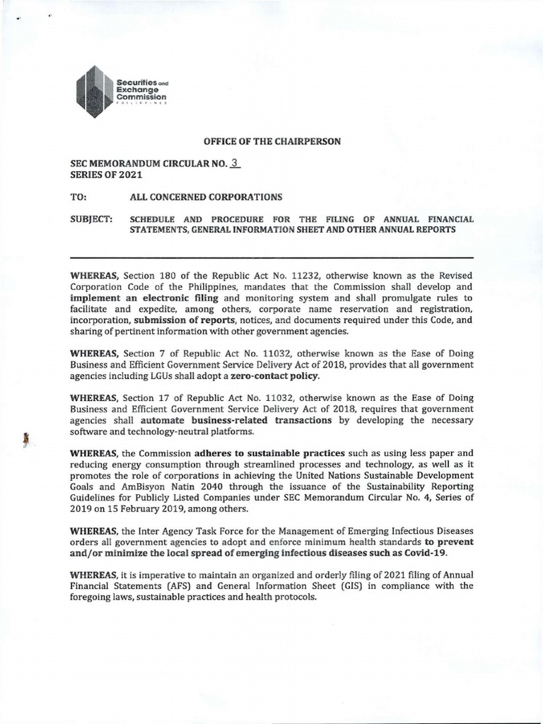 2021 AFS and GIS Filing Guidelines | PDF | U.S. Securities And Exchange ...