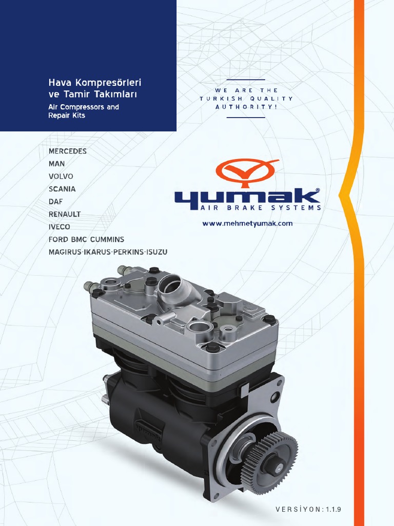 Yumak Air Compressors & Repair Kits | PDF | Piston | Cylinder (Engine)
