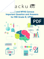 SECC and NFHS Census Important Question and Answers For RBI Grade B, UPSC