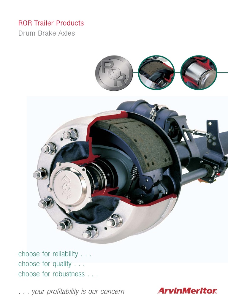 Drum Brake Axles ROR Trailer Products PDF Bearing (Mechanical) Axle