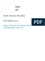 Mark Scheme (Results) November 2020: Pearson Edexcel International GCSE in Biology (4BI1) Paper 2B