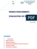 Works Procuremtn Evaluation of Bids