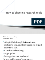 How To Choose A Research Topic