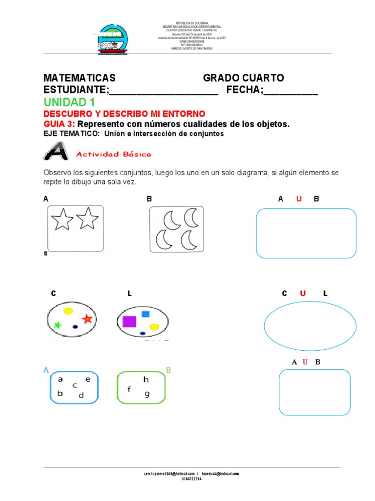 Unión e Intersección de Conjuntos para Niños | PDF | Enseñanza de ...