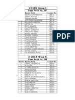 XI COM A (Group I) Class Room No. 307: Roll No. Student Name Account No