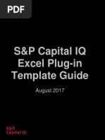 S P Capital IQ Excel Plug-In Template Guide