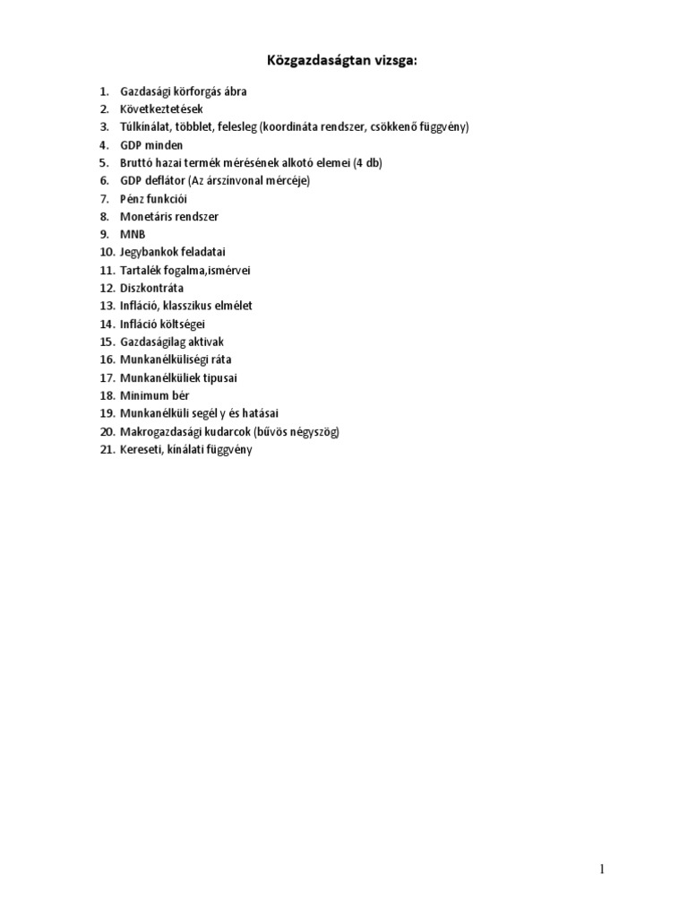 Közgazdaságtan Egyben | PDF