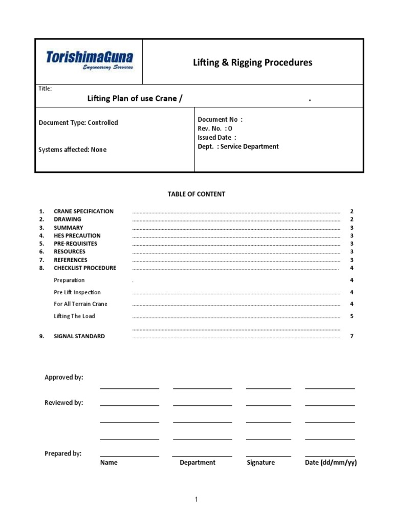 Ref - Lifting & Rigging Plan | PDF