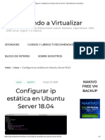 Configurar Ip Estática en Ubuntu Server 18.04 - Aprendiendo a Virtualizar