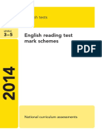 English Reading Test Mark Schemes