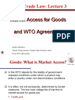 World Trade Law: Lecture 3: Market Access For Goods and WTO Agreements